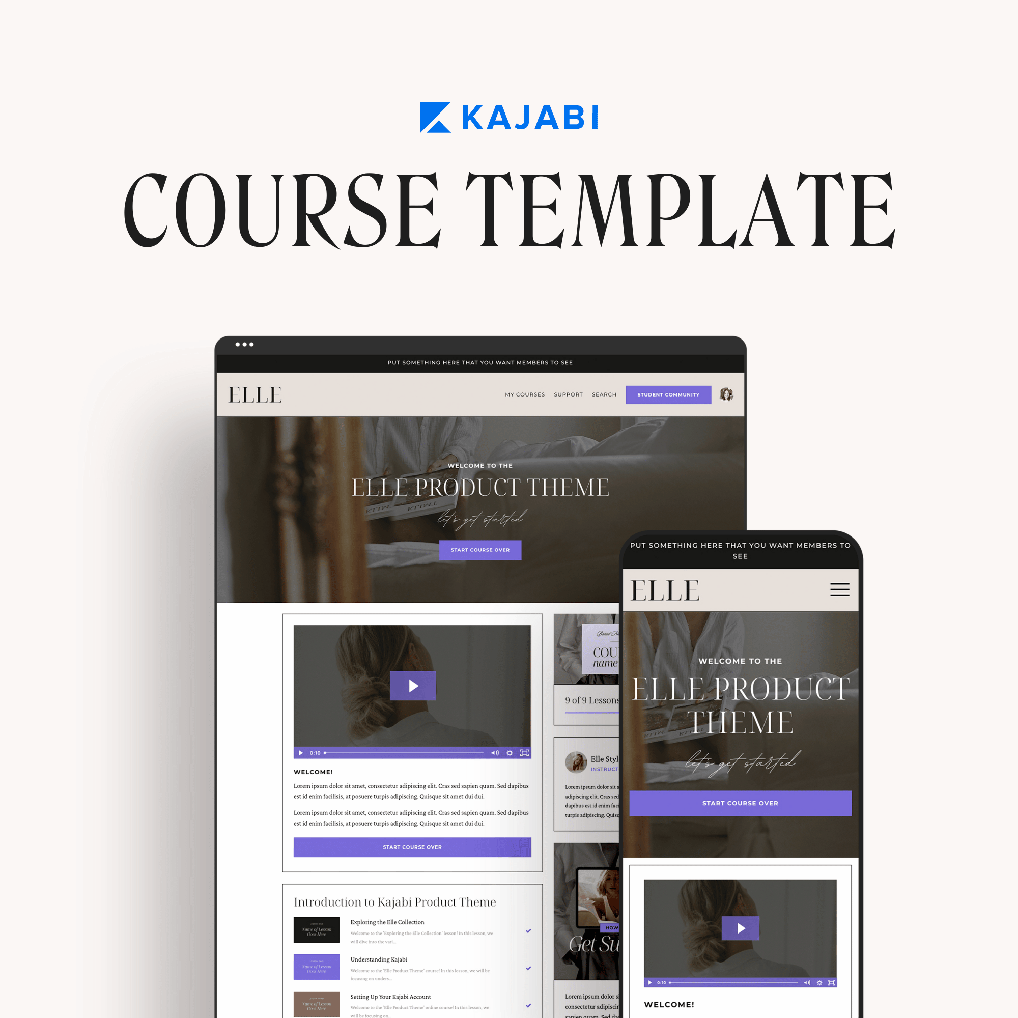 Elle Kajabi Course Template Launch in Style