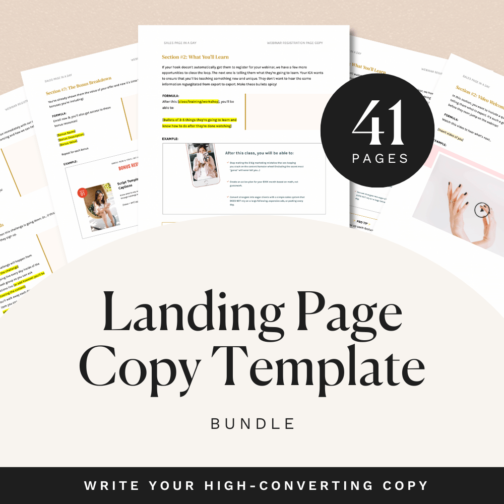 Landing Page Copy Template Bundle Launch in Style