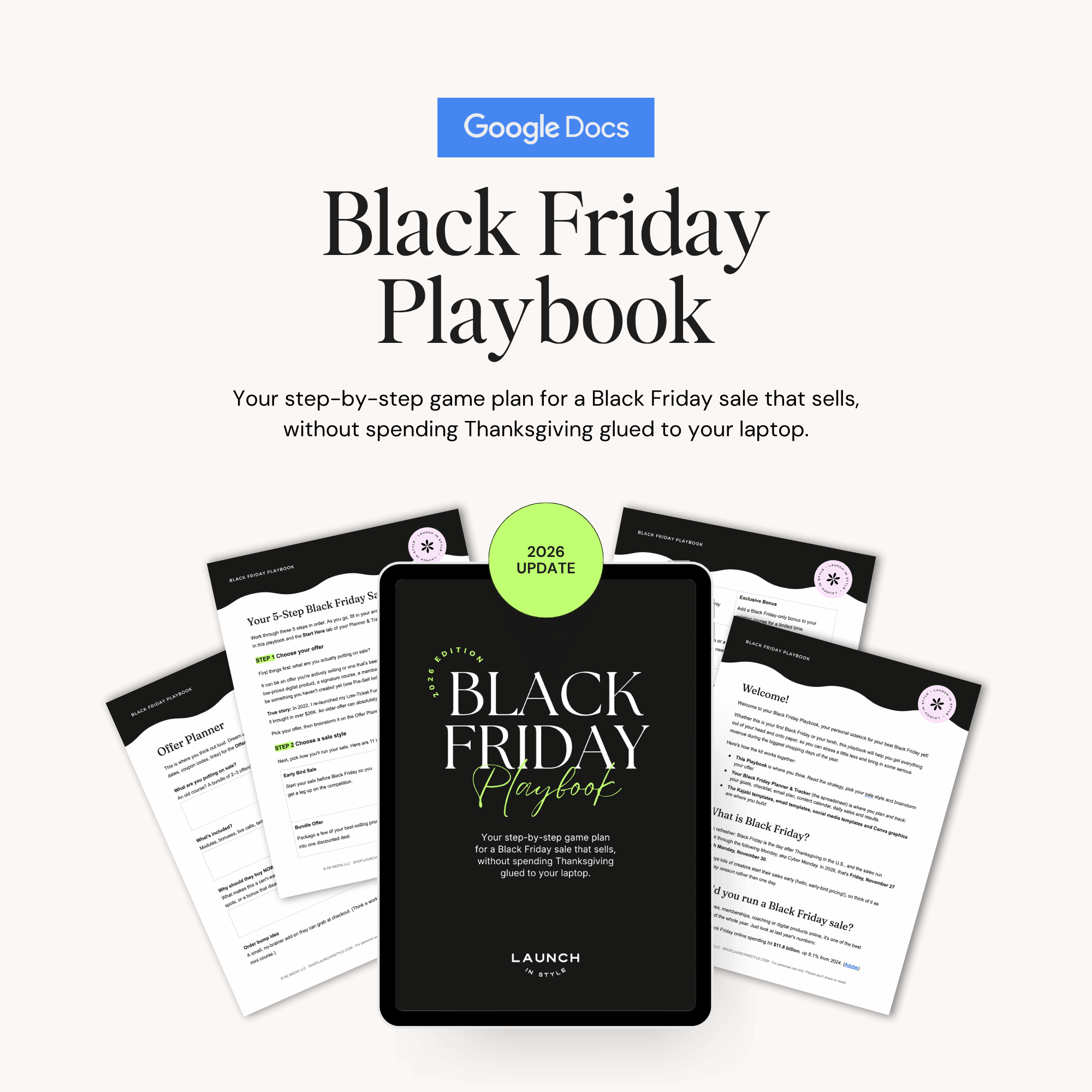 Black Friday Playbook Google Doc with a step-by-step Black Friday sale strategy, updated for 2026