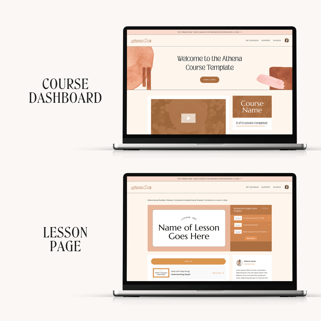 Athena Kajabi Course Template – Launch in Style