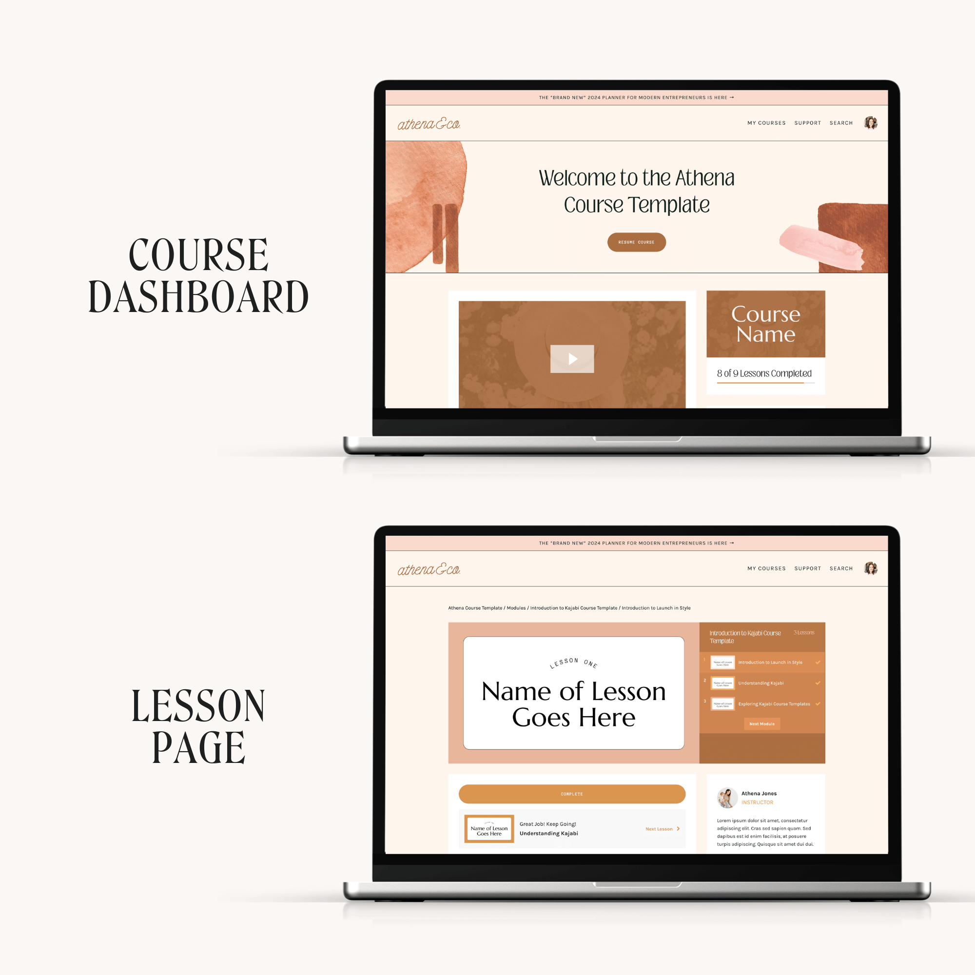 Athena Kajabi Course Template
