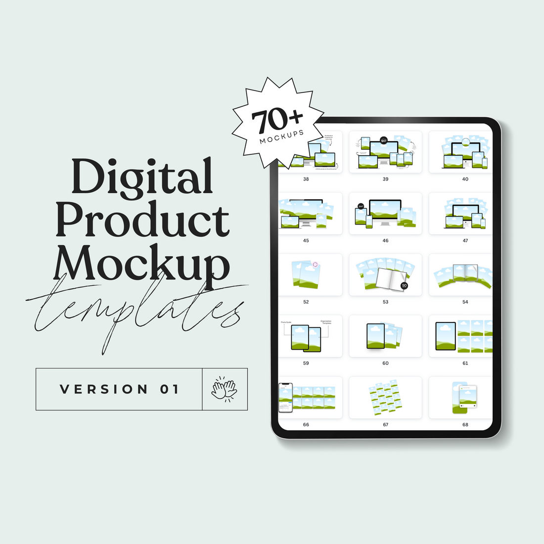 Digital Product Mockup Template Pack
