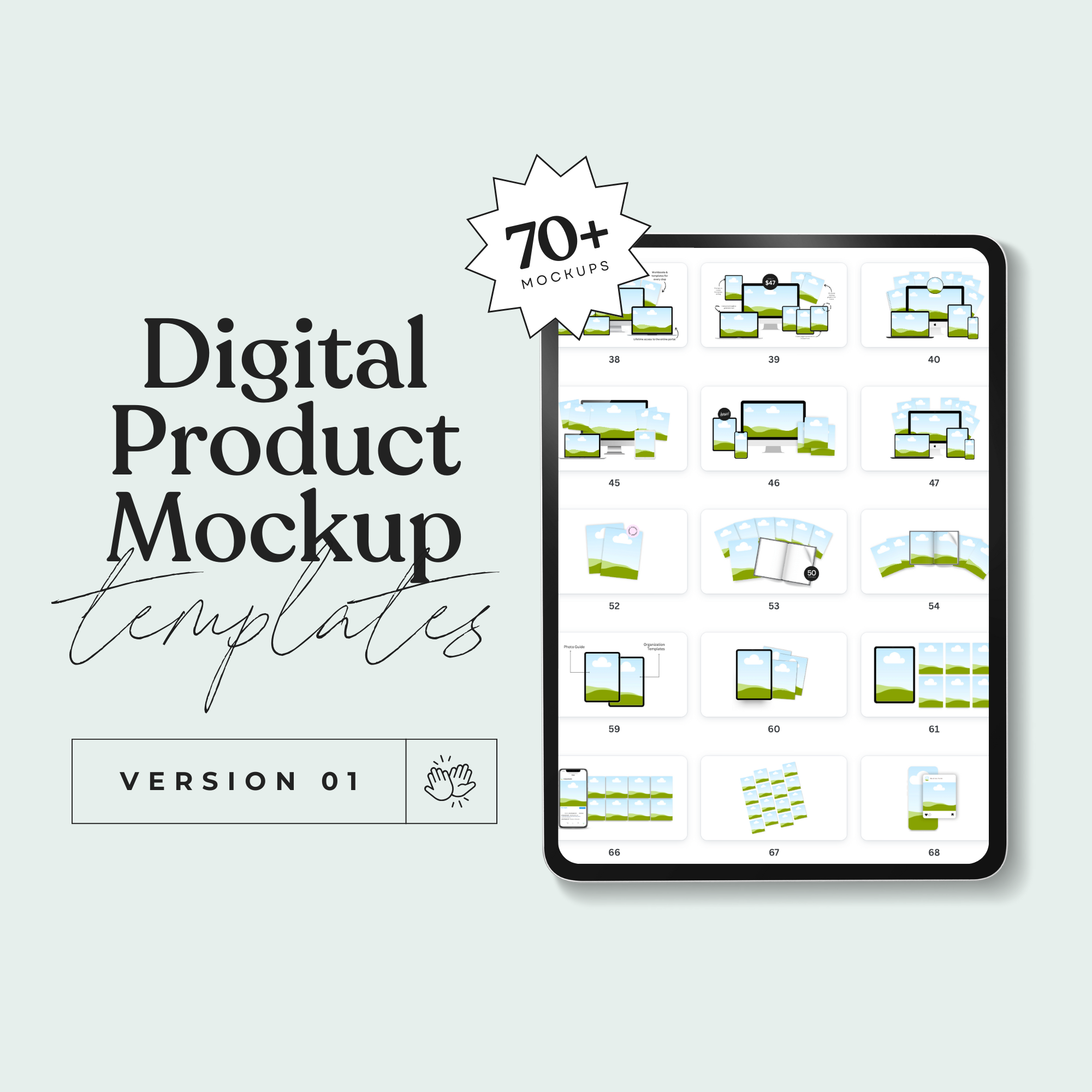 Digital Product Mockup Template Pack