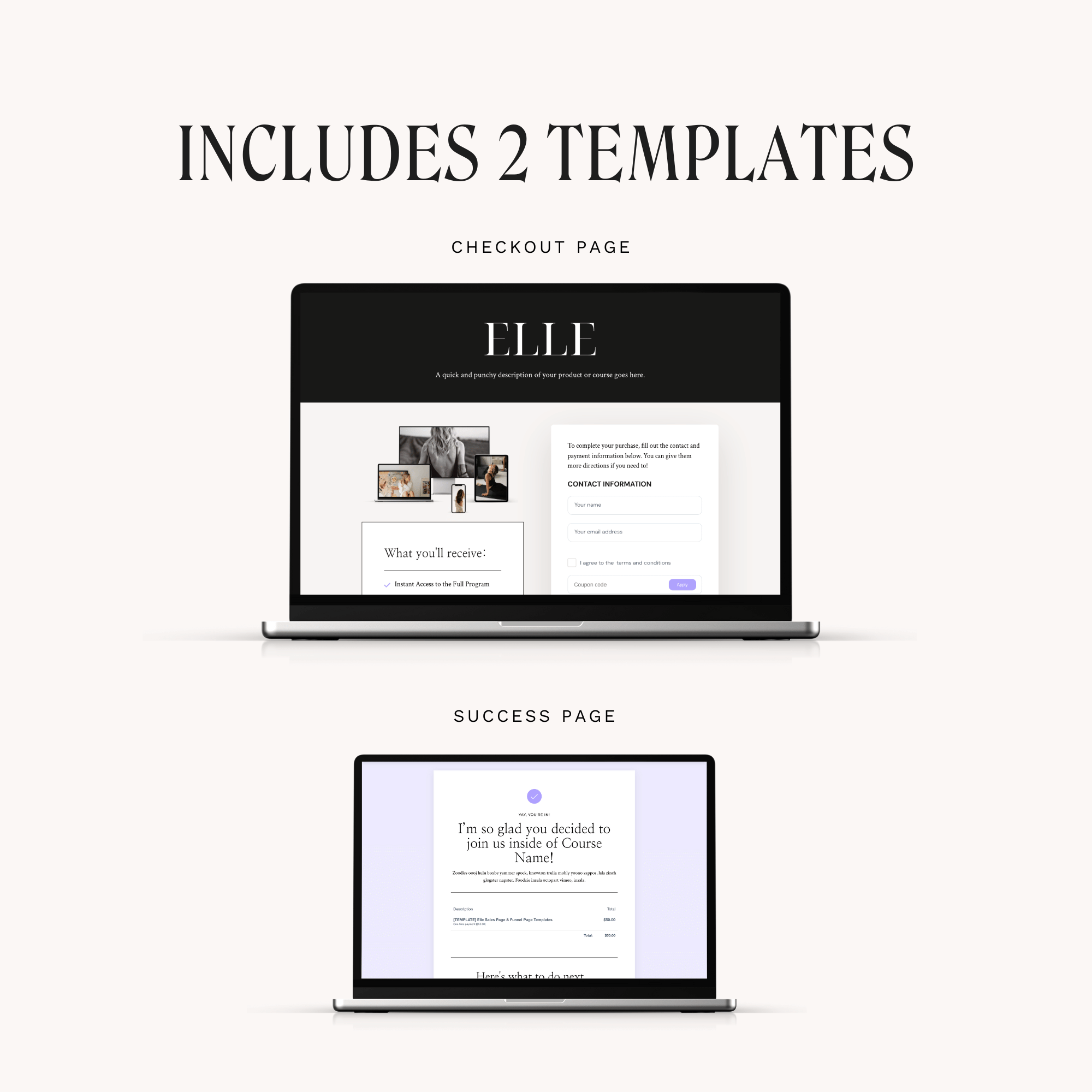 Elle Thrivecart Simple Checkout Page Template