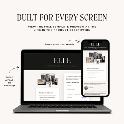 Elle Thrivecart Simple Checkout Page Template