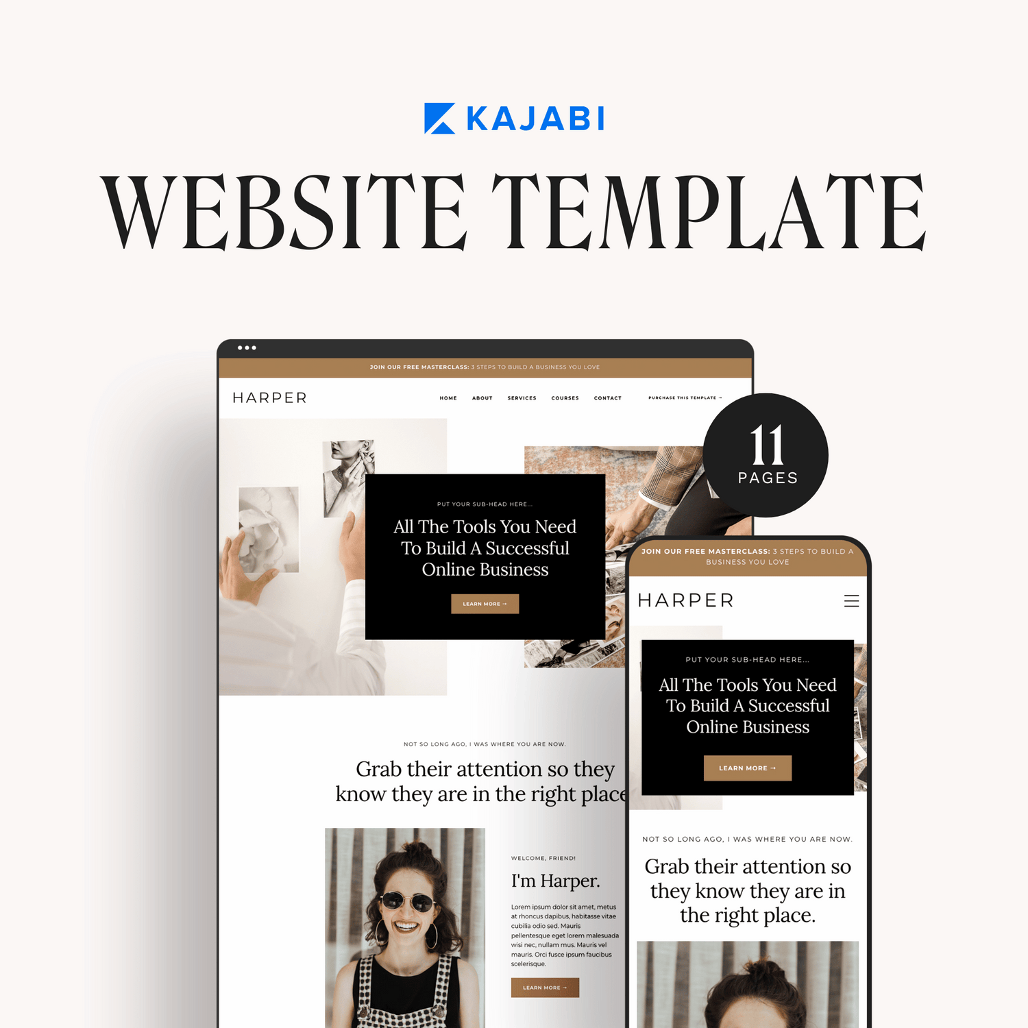 Harper Kajabi Website Template