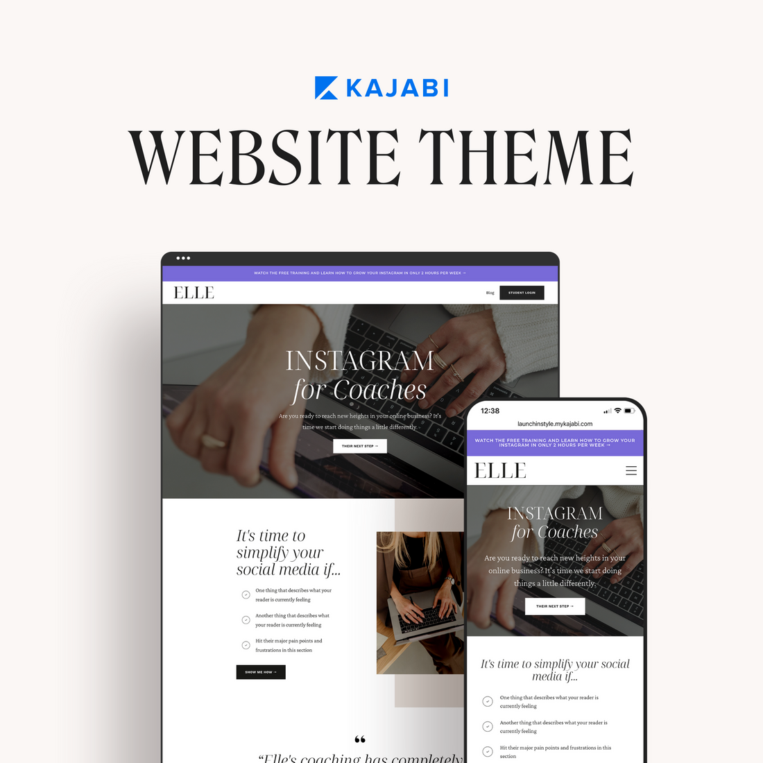 Elle Kajabi Website Template