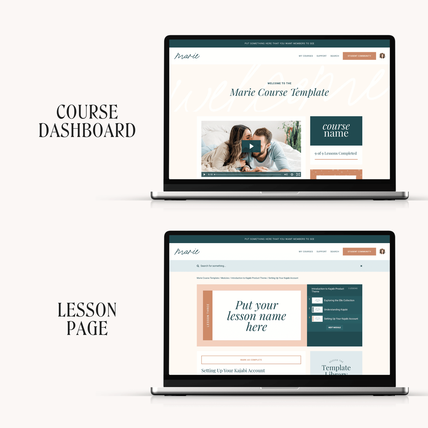 Marie Kajabi Course Template