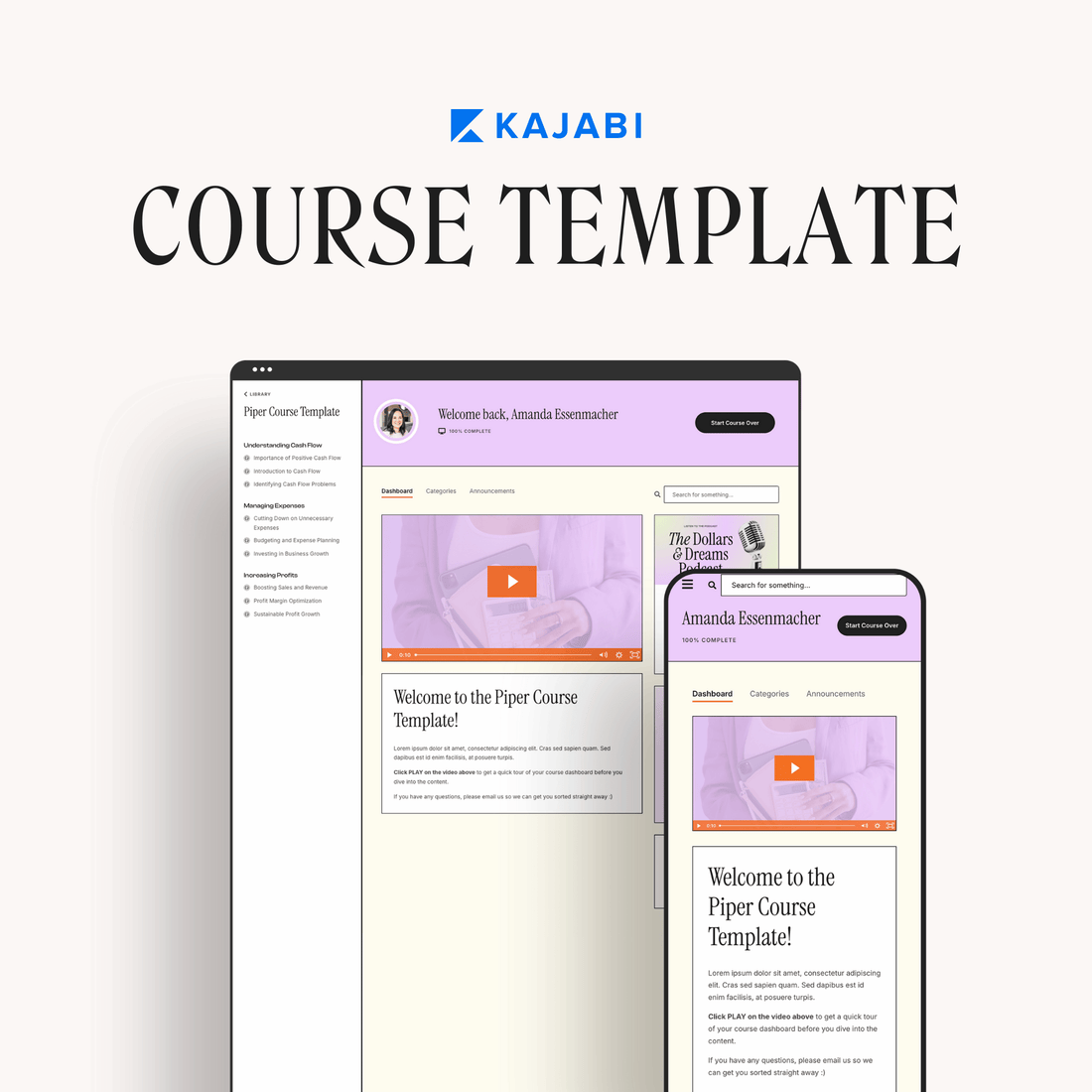 Piper Kajabi Course Template