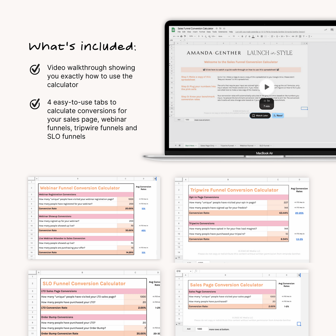 Sales Funnel Conversion Calculator – Launch in Style