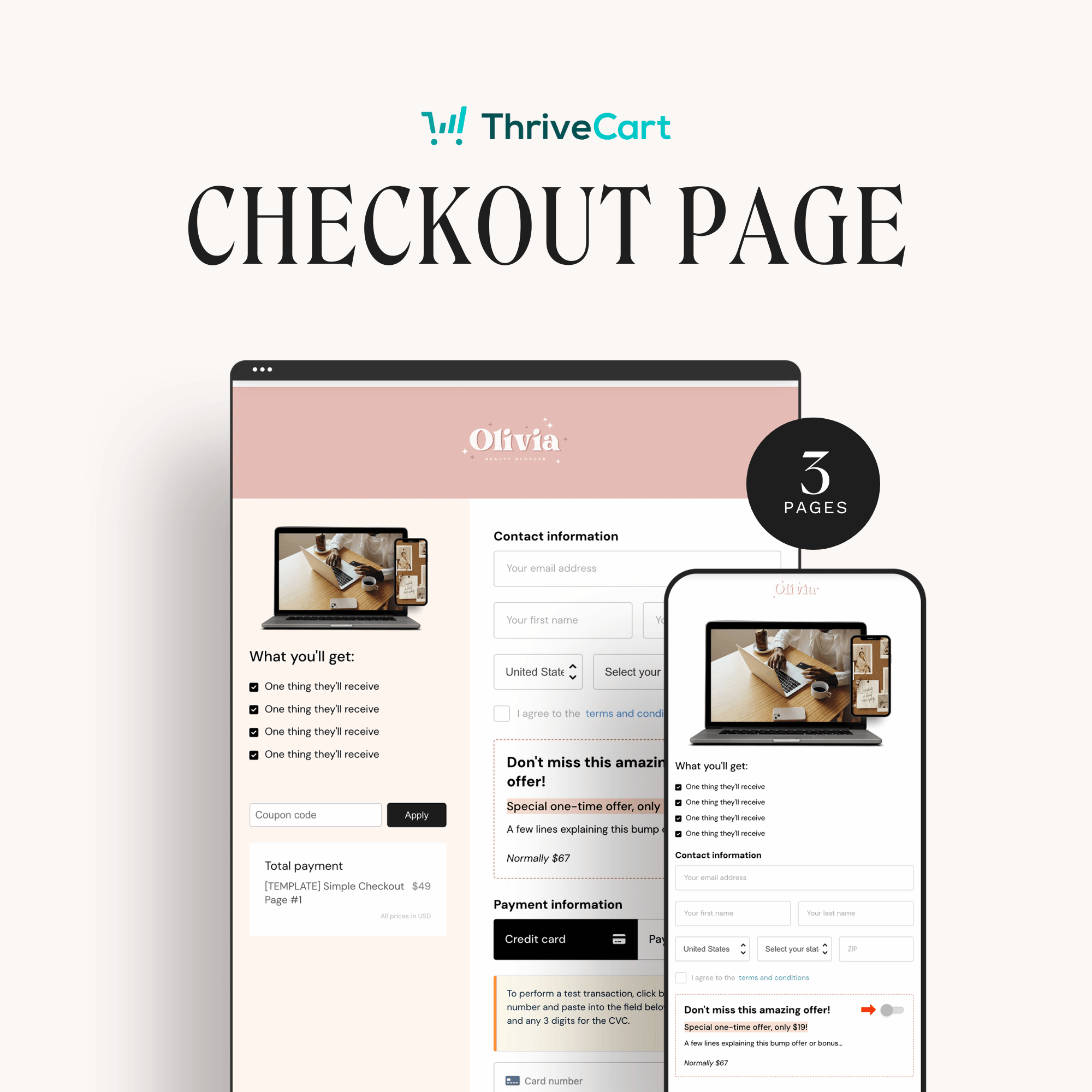 Simple Checkout Thrivecart Template 