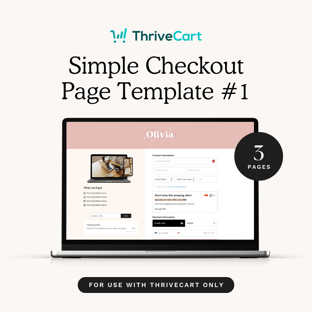 Simple Checkout Thrivecart Template 