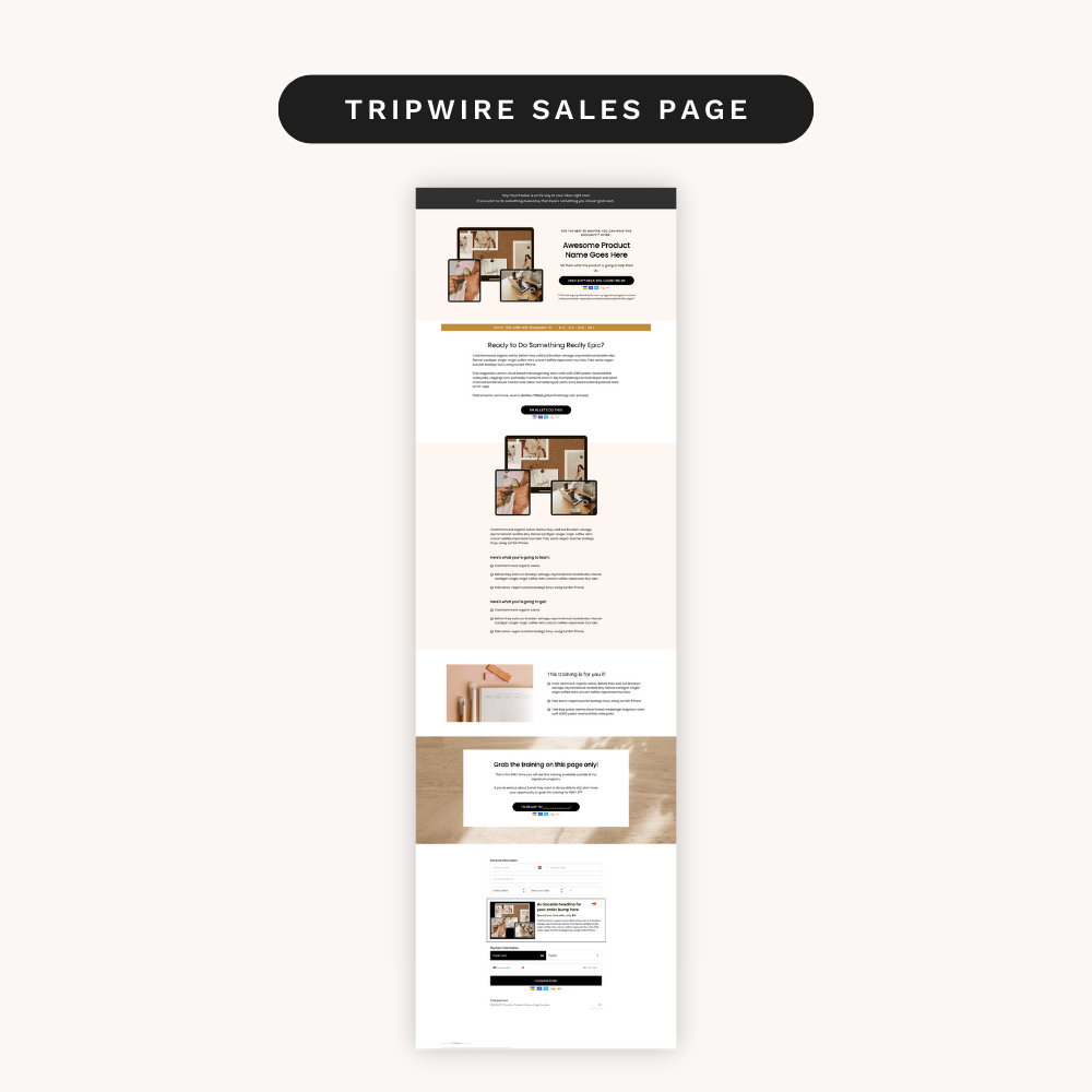 Tripwire Sales Page Thrivecart Template 