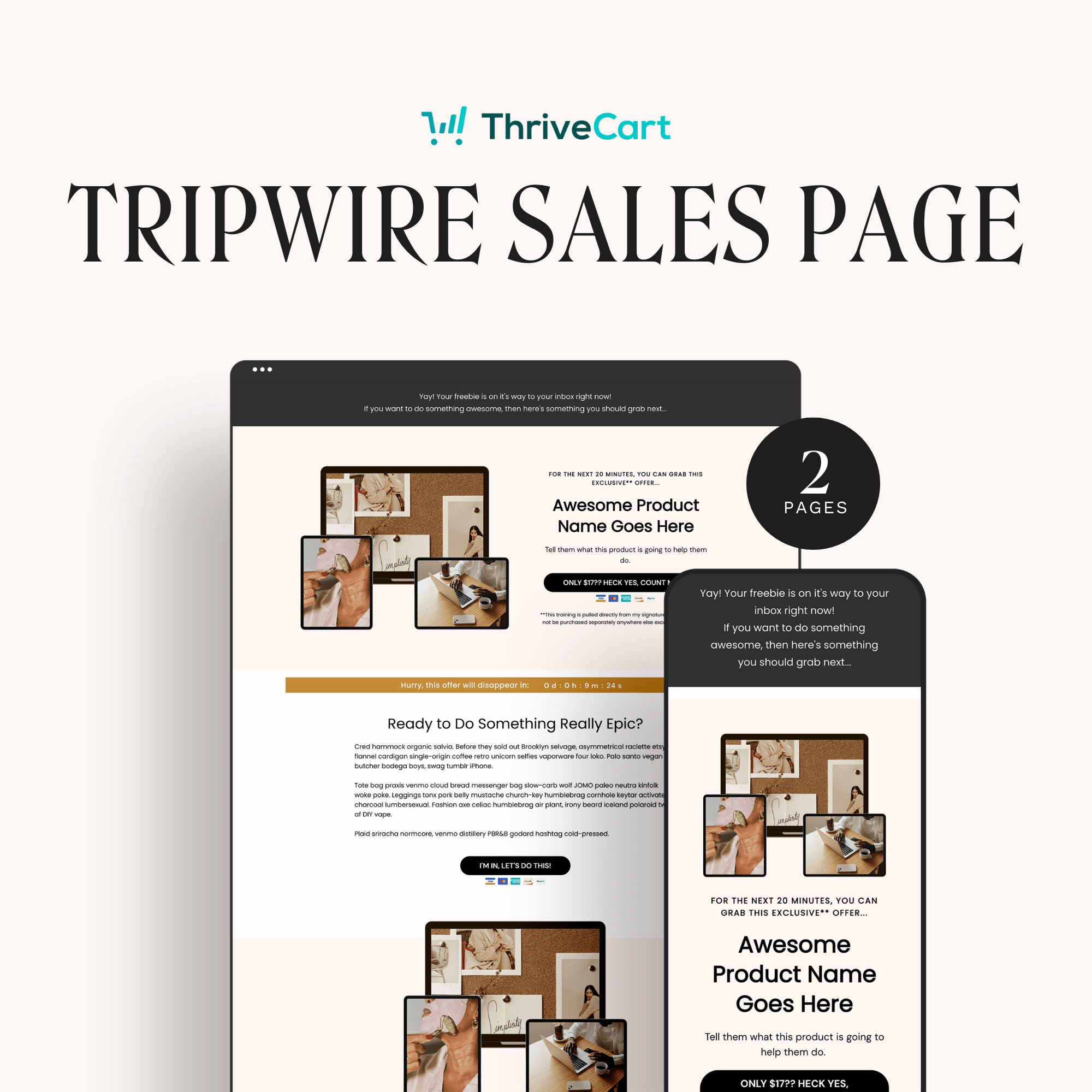 Tripwire Sales Page Thrivecart Template 