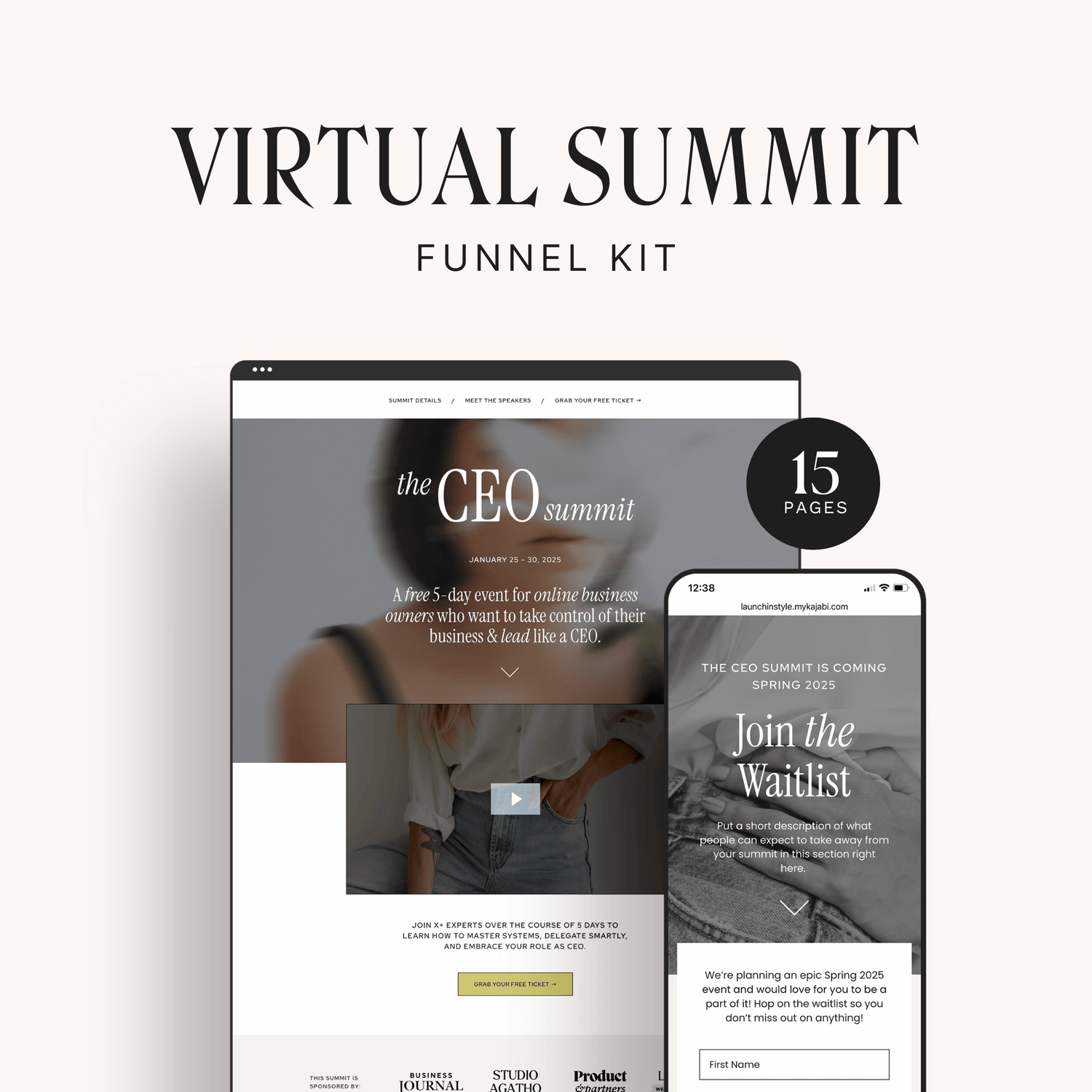 Virtual Summit Funnel Kit for Kajabi