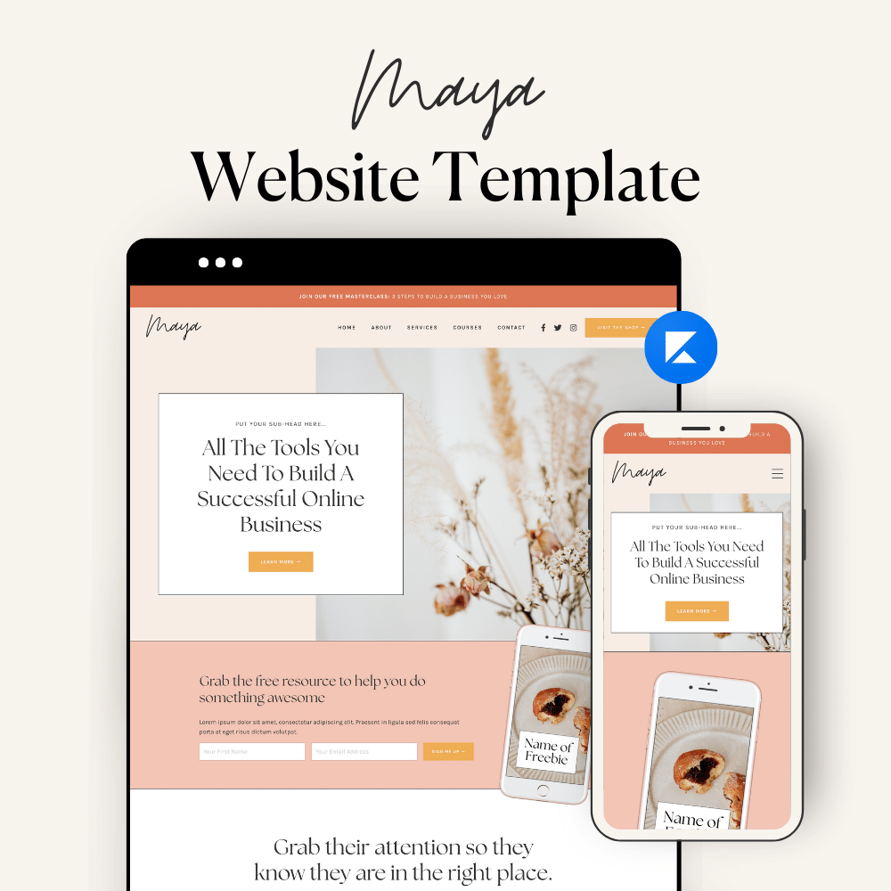 Maya Website Template for Kajabi – Launch in Style